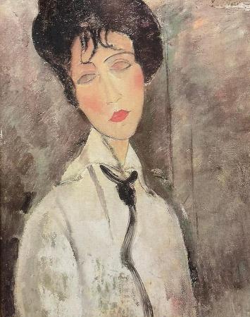 Quadro di Amedeo Modigliani Figura  - matita tela di juta 